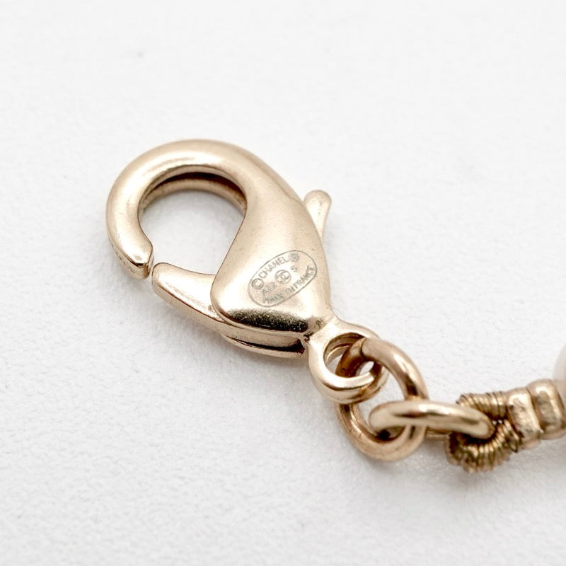 シャネル CHANEL ネックレス ペンダント チョーカー ゴールド ココマーク リボン チェーン ラムスキン