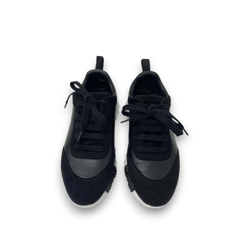 エルメス HERMES バウンシング スニーカー 靴 シューズ レザー スエード ブラック 黒