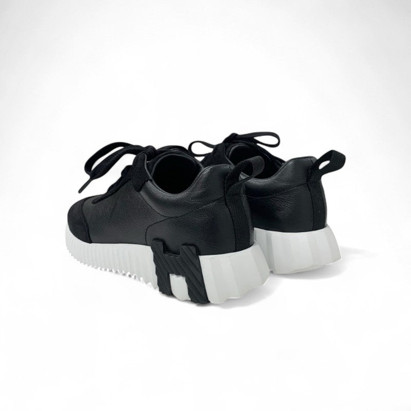 エルメス HERMES バウンシング スニーカー 靴 シューズ レザー スエード ブラック 黒