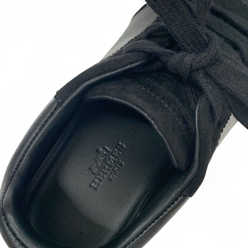 エルメス HERMES バウンシング スニーカー 靴 シューズ レザー スエード ブラック 黒