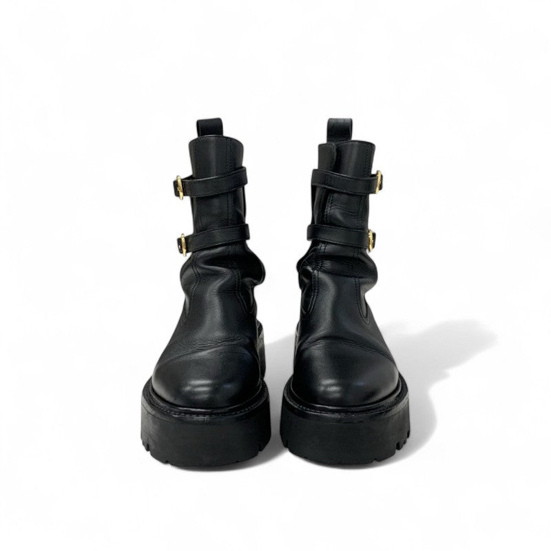 セリーヌ CELINE ブーツ ショートブーツ 靴 シューズ レザー ブラック バルキーバックル