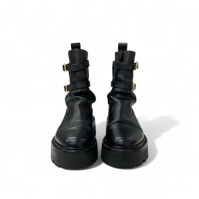 セリーヌ CELINE ブーツ ショートブーツ 靴 シューズ レザー ブラック バルキーバックル