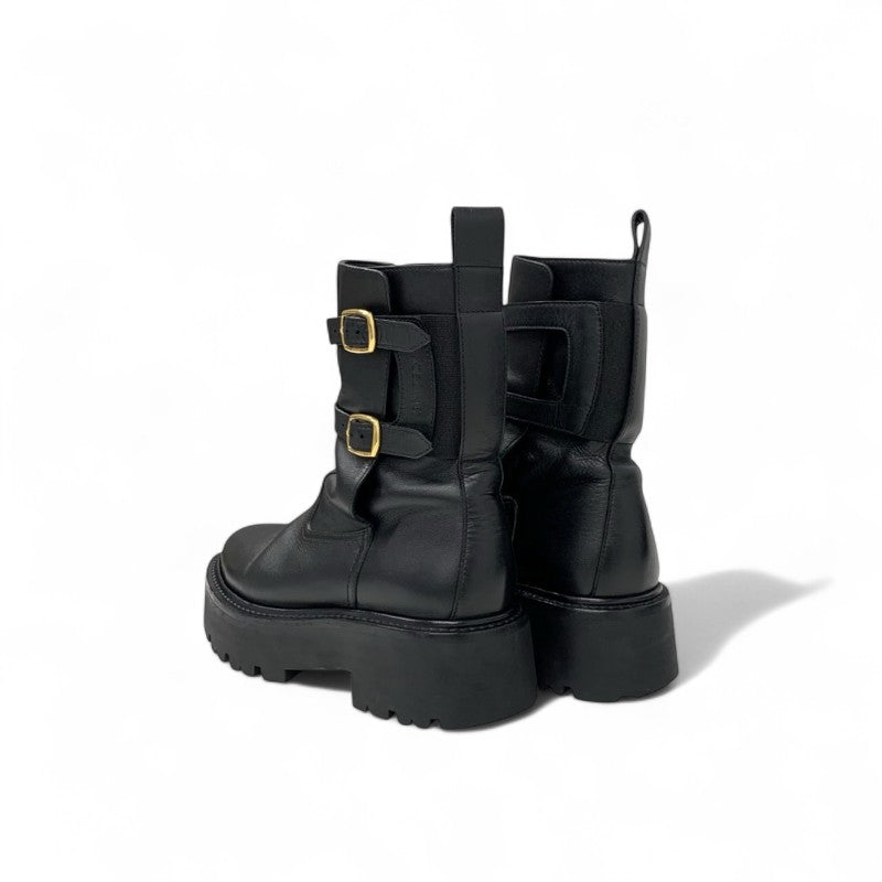 セリーヌ CELINE ブーツ ショートブーツ 靴 シューズ レザー ブラック バルキーバックル