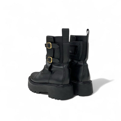 セリーヌ CELINE ブーツ ショートブーツ 靴 シューズ レザー ブラック バルキーバックル