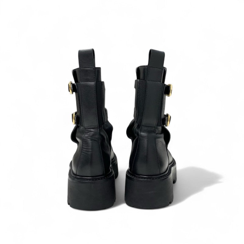 セリーヌ CELINE ブーツ ショートブーツ 靴 シューズ レザー ブラック バルキーバックル