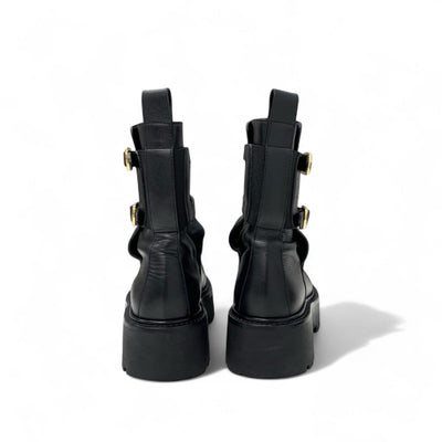 セリーヌ CELINE ブーツ ショートブーツ 靴 シューズ レザー ブラック バルキーバックル