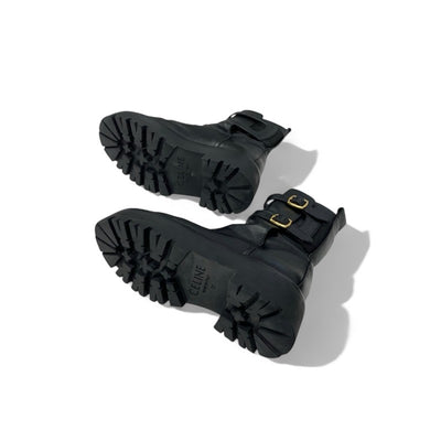 セリーヌ CELINE ブーツ ショートブーツ 靴 シューズ レザー ブラック バルキーバックル