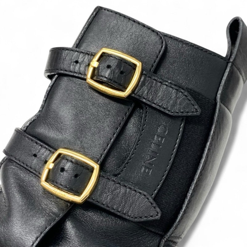 セリーヌ CELINE ブーツ ショートブーツ 靴 シューズ レザー ブラック バルキーバックル