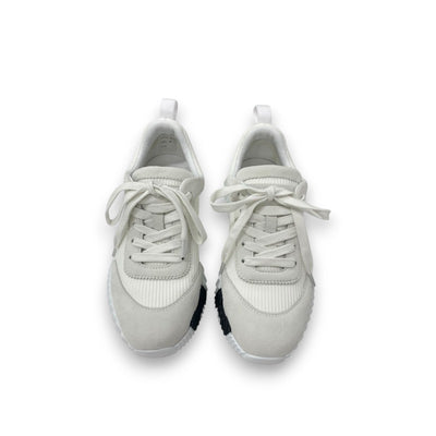 エルメス HERMES バウンシング スニーカー 靴 シューズ ファブリック レザー ホワイト