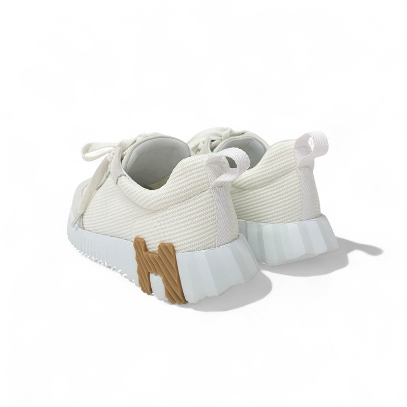 エルメス HERMES バウンシング スニーカー 靴 シューズ ファブリック レザー ホワイト