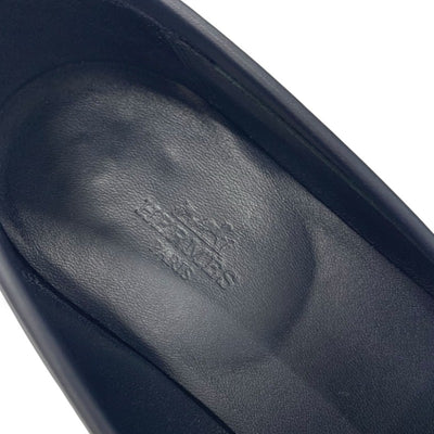 エルメス HERMES ロワイヤル ローファー 革靴 靴 シューズ デニム ネイビー シルバー H金具 フリンジ モカシン フラットシューズ