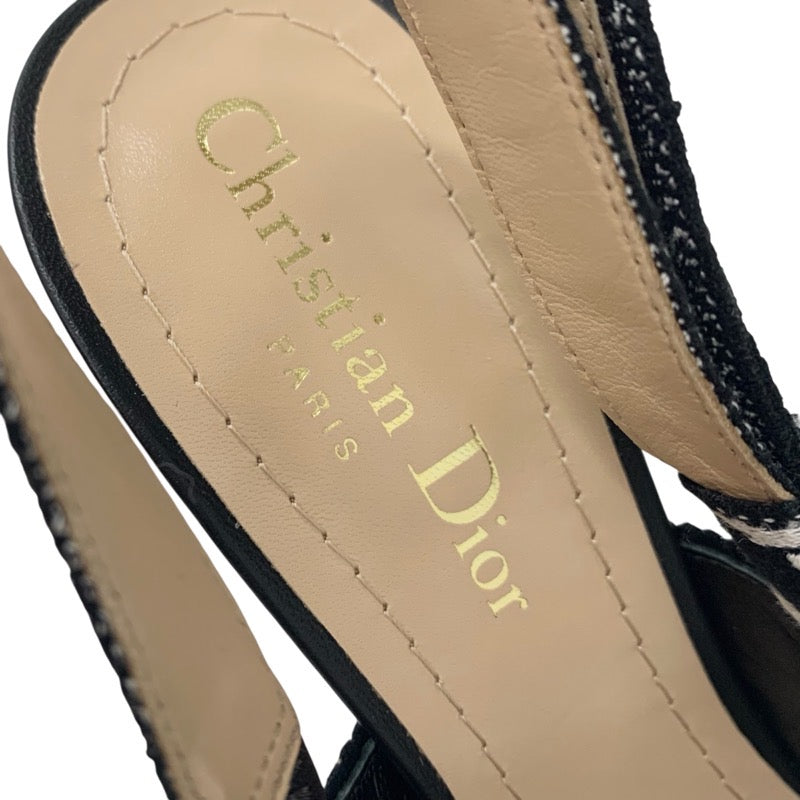 クリスチャンディオール CHRISTIAN DIOR JADIOR パンプス 靴 シューズ ファブリック ブラック マルチカラー J'ADIOR スリングバック