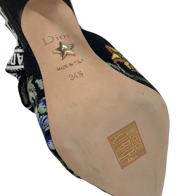 クリスチャンディオール CHRISTIAN DIOR JADIOR パンプス 靴 シューズ ファブリック ブラック マルチカラー J'ADIOR スリングバック