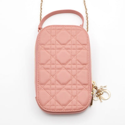 クリスチャンディオール CHRISTIAN DIOR 携帯・スマホアクセサリー ピンク ゴールド レディディオール カナージュ Call in Dior フォンホルダー フォンケース モバイルポーチ ポシェット