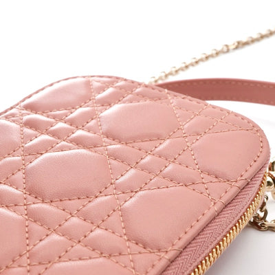 クリスチャンディオール CHRISTIAN DIOR 携帯・スマホアクセサリー ピンク ゴールド レディディオール カナージュ Call in Dior フォンホルダー フォンケース モバイルポーチ ポシェット