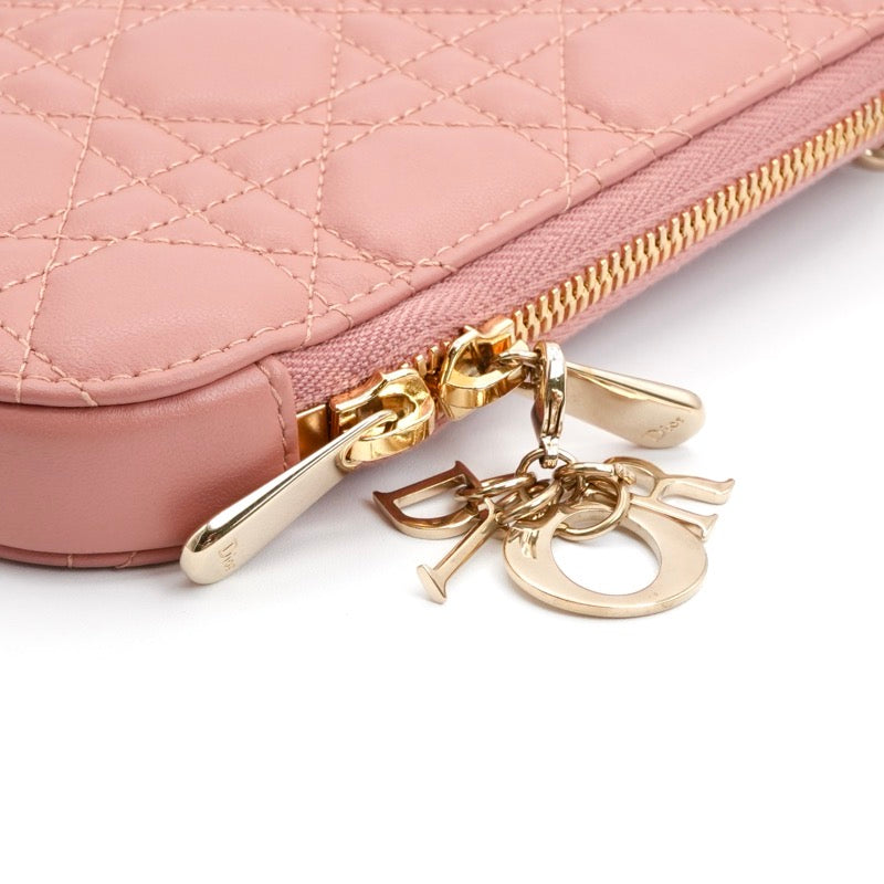 クリスチャンディオール CHRISTIAN DIOR 携帯・スマホアクセサリー ピンク ゴールド レディディオール カナージュ Call in Dior フォンホルダー フォンケース モバイルポーチ ポシェット
