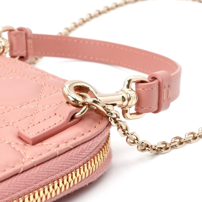 クリスチャンディオール CHRISTIAN DIOR 携帯・スマホアクセサリー ピンク ゴールド レディディオール カナージュ Call in Dior フォンホルダー フォンケース モバイルポーチ ポシェット