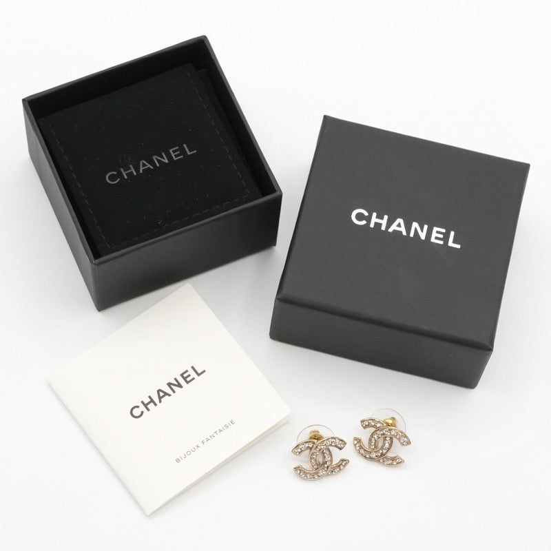 シャネル CHANEL ピアス イヤリング ゴールド ココマーク ラインストーン