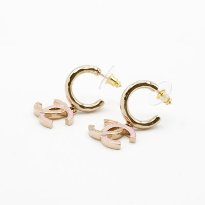 シャネル CHANEL ピアス イヤリング ゴールド ピンク ココマーク フープピアス