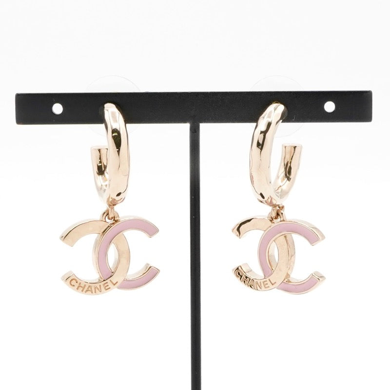 シャネル CHANEL ピアス イヤリング ゴールド ピンク ココマーク フープピアス