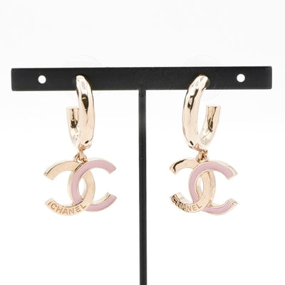 シャネル CHANEL ピアス イヤリング ゴールド ピンク ココマーク フープピアス