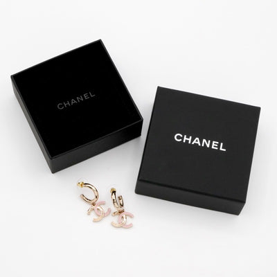 シャネル CHANEL ピアス イヤリング ゴールド ピンク ココマーク フープピアス