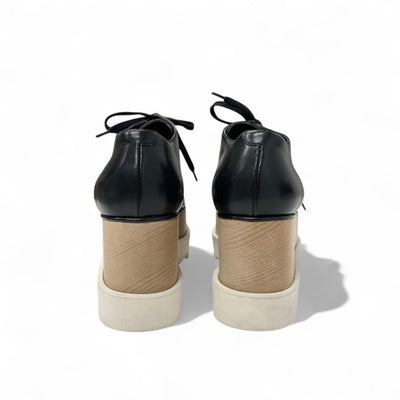 ステラマッカートニー STELLA McCARTNEY エリス スニーカー 靴 シューズ レザー ウッド ブラック 厚底 プラットフォーム レースアップ