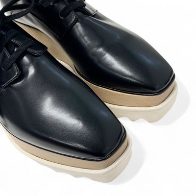 ステラマッカートニー STELLA McCARTNEY エリス スニーカー 靴 シューズ レザー ウッド ブラック 厚底 プラットフォーム レースアップ