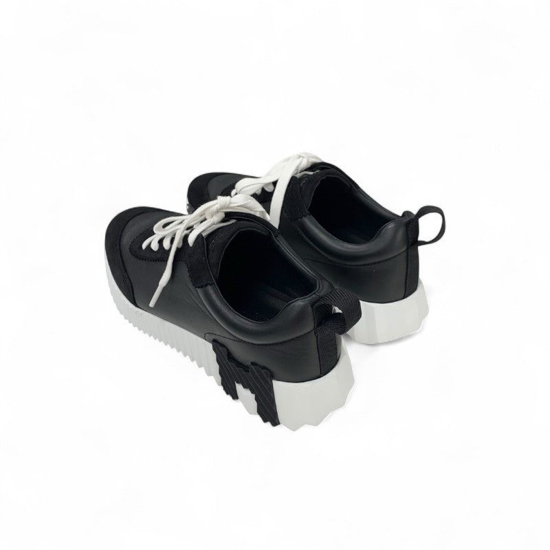 エルメス HERMES バウンシング スニーカー 靴 シューズ レザー スエード ブラック ホワイト 黒