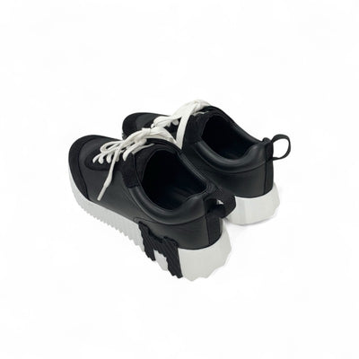 エルメス HERMES バウンシング スニーカー 靴 シューズ レザー スエード ブラック ホワイト 黒