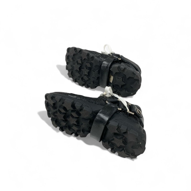 ミュウミュウ MIUMIU スニーカー 靴 シューズ レザー ブラック ロゴ ビジュー クリスタルストラップ