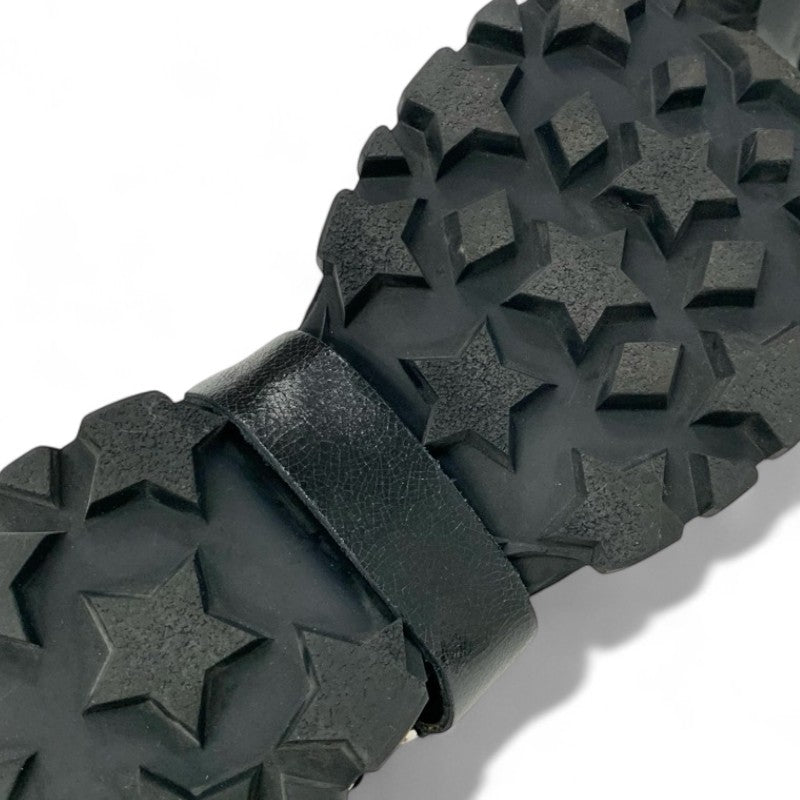 ミュウミュウ MIUMIU スニーカー 靴 シューズ レザー ブラック ロゴ ビジュー クリスタルストラップ