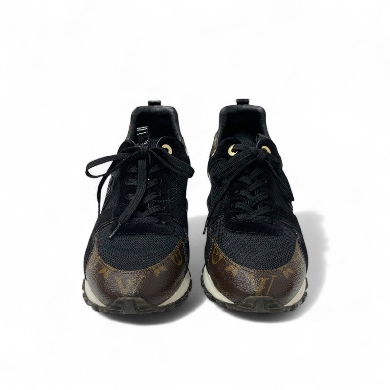 ルイヴィトン LOUIS VUITTON ランアウェイライン モノグラム スニーカー 靴 シューズ レザー スエード ブラック ブラウン LVロゴ インヒール メッシュ