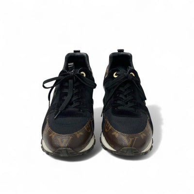 ルイヴィトン LOUIS VUITTON ランアウェイライン モノグラム スニーカー 靴 シューズ レザー スエード ブラック ブラウン LVロゴ インヒール メッシュ