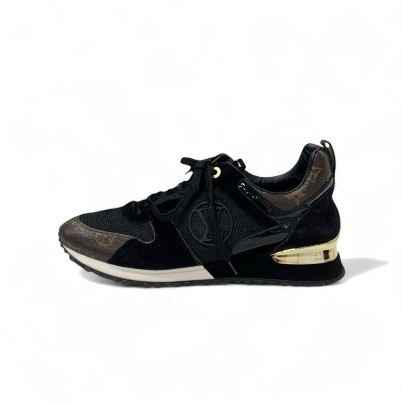 ルイヴィトン LOUIS VUITTON ランアウェイライン モノグラム スニーカー 靴 シューズ レザー スエード ブラック ブラウン LVロゴ インヒール メッシュ