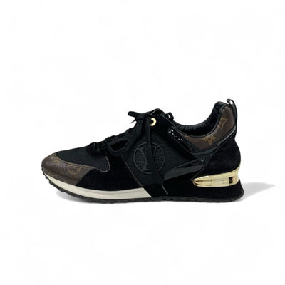 ルイヴィトン LOUIS VUITTON ランアウェイライン モノグラム スニーカー 靴 シューズ レザー スエード ブラック ブラウン LVロゴ インヒール メッシュ