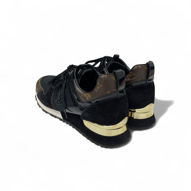 ルイヴィトン LOUIS VUITTON ランアウェイライン モノグラム スニーカー 靴 シューズ レザー スエード ブラック ブラウン LVロゴ インヒール メッシュ