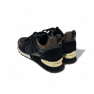 ルイヴィトン LOUIS VUITTON ランアウェイライン モノグラム スニーカー 靴 シューズ レザー スエード ブラック ブラウン LVロゴ インヒール メッシュ