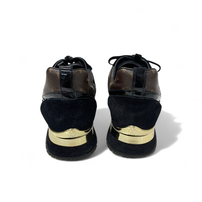 ルイヴィトン LOUIS VUITTON ランアウェイライン モノグラム スニーカー 靴 シューズ レザー スエード ブラック ブラウン LVロゴ インヒール メッシュ