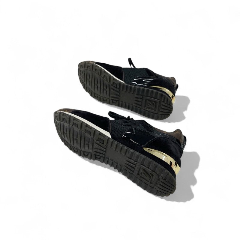 ルイヴィトン LOUIS VUITTON ランアウェイライン モノグラム スニーカー 靴 シューズ レザー スエード ブラック ブラウン LVロゴ インヒール メッシュ