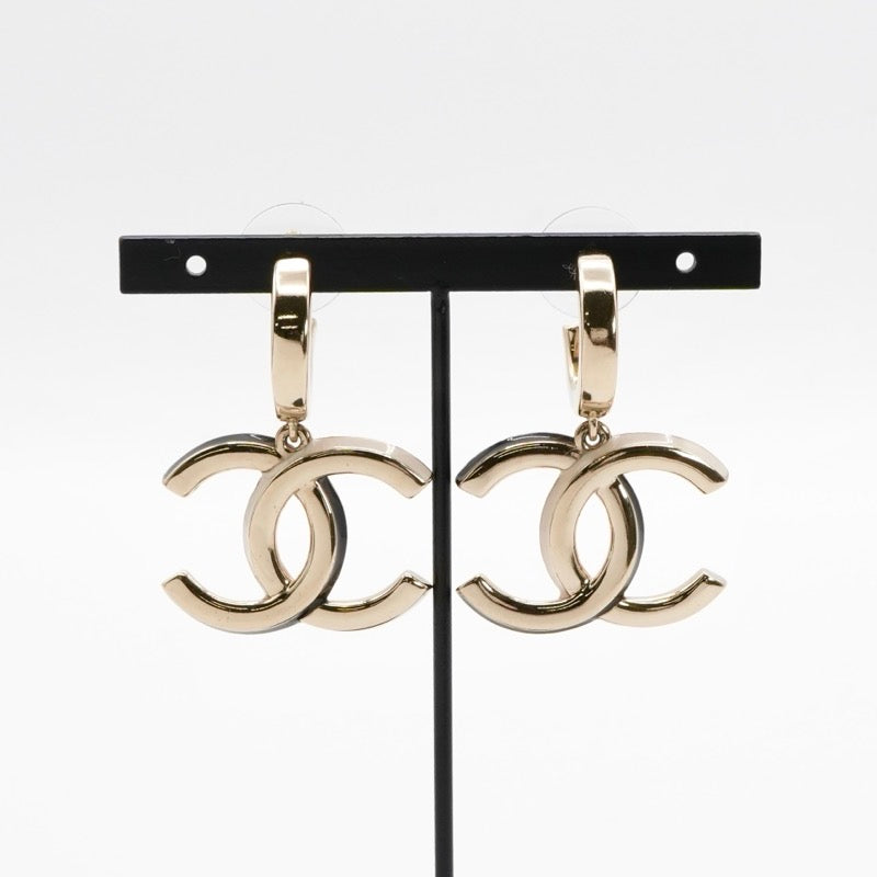 シャネル CHANEL ピアス イヤリング ゴールド ブラック ココマーク フープ