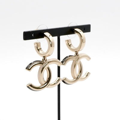シャネル CHANEL ピアス イヤリング ゴールド ブラック ココマーク フープ