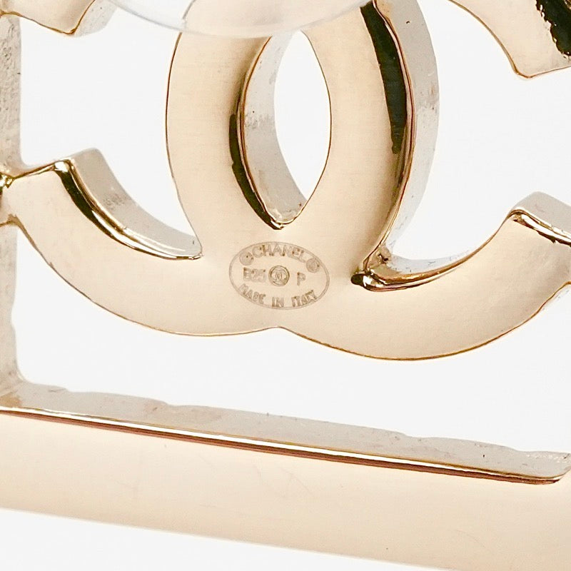 シャネル CHANEL ピアス イヤリング ゴールド ココマーク スクエア マトラッセ ラインストーン