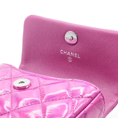 シャネル CHANEL チャーム メタリックピンク シルバー ココマーク マトラッセ ポーチ フック付き イヤーズギフト