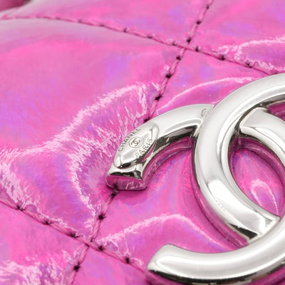 シャネル CHANEL チャーム メタリックピンク シルバー ココマーク マトラッセ ポーチ フック付き イヤーズギフト