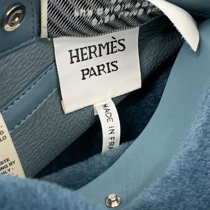 エルメス HERMES アウター ムートン レザー グリーン ジップアップ