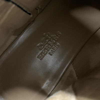 エルメス HERMES Shocky ブーツ ショートブーツ 靴 シューズ レザー ファブリック ブラック 黒 シルバー シェーヌダンクル バックル サイドジップ