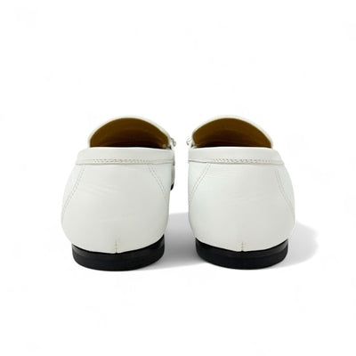 エルメス HERMES コレット ローファー 革靴 靴 シューズ レザー ホワイト 白 シルバー ルリバックル モカシン