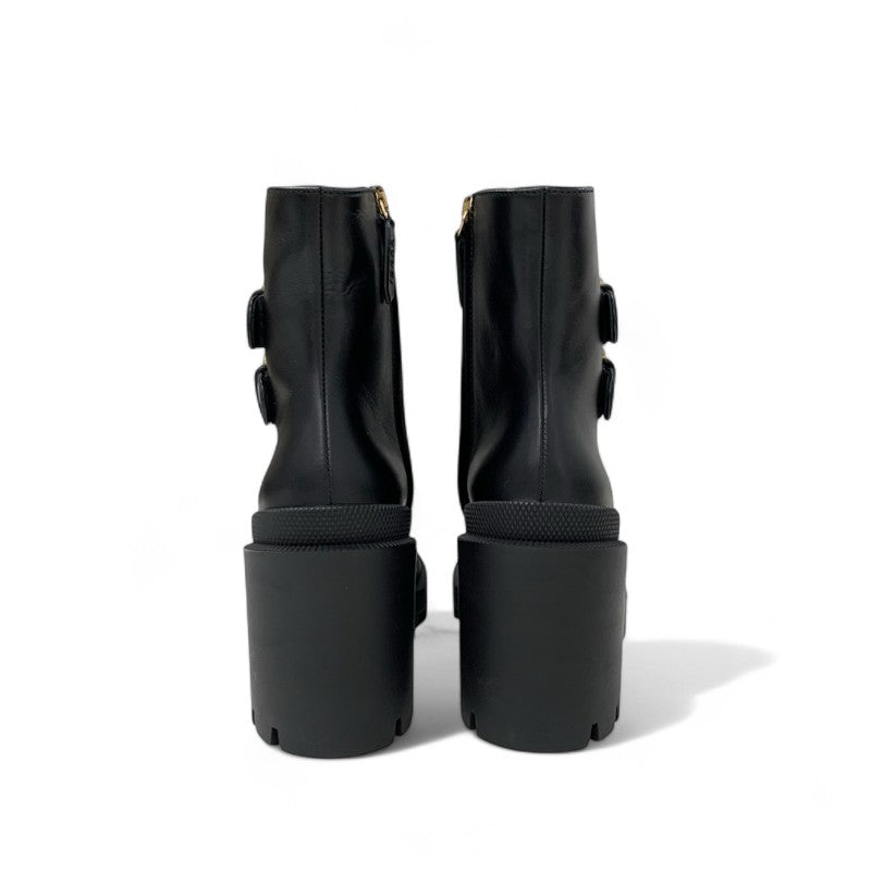 グッチ GUCCI GGスプリーム ブーツ ショートブーツ 靴 シューズ レザー ブラック ブラウン ゴールド ベルト ロゴ アンクルブーツ