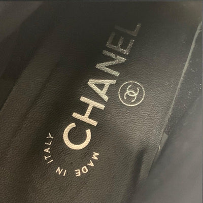シャネル CHANEL ブーツ ショートブーツ 靴 シューズ ツイード ブラック ネイビー ブラウン ロゴ ベルト